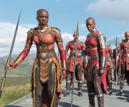 Ayo going against Erik Killmonger along with Dora Milaje